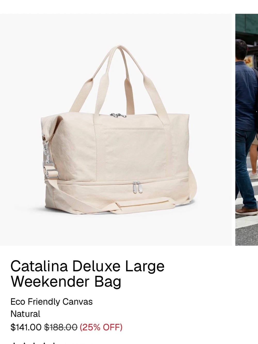 Lo & Sons Canvas Weekender Bag - Natural Beige